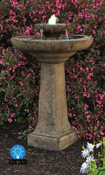 Aquarius Garden Cement Fountain with Light Tall Decorative Item